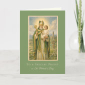 Catholic Priest St. Patrick's Day Jesus Karte (Vorderseite)
