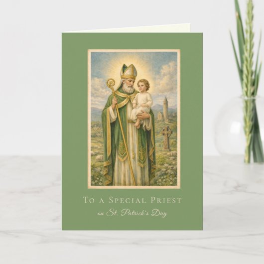 Catholic Priest St. Patrick's Day Jesus  Karte (Vorderseite)