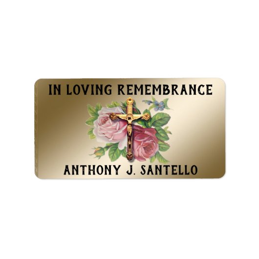 CATHOLIC REMEMBRANCE MEMORIAL FUNERAL BEILEID ADRESSAUFKLEBER (Vorne)