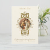 Catholic Sacred Heart Save the Date Wedding (Stehend Vorderseite)