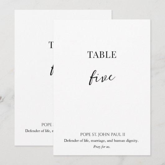 Catholic Saint Wedding Table Number  Einladung (Vorne/Hinten)