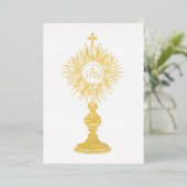 catholic small 5" x 7" Eucharist monstrance Folieneinladung (Stehend vorne)
