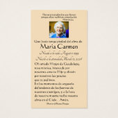 Catholic Spanish Jesu Funeral Memorial Holy Card (Rückseite)