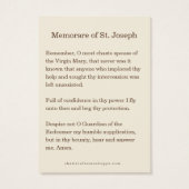Catholic St. Joseph Memorare Prayer Holy Cards (Rückseite)
