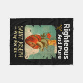 Catholic St. Joseph, Patron Saint Of Fathers, Pray Fleecedecke (Vorderseite (Horizontal))