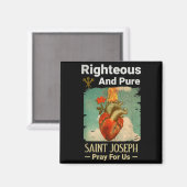 Catholic St. Joseph, Patron Saint Of Fathers, Pray Magnet (Vorderseite/Rückseite)