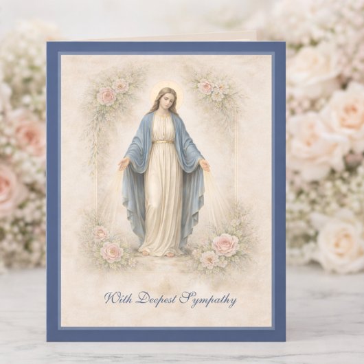 Catholic Sympathy Mother Mary Floral Karte