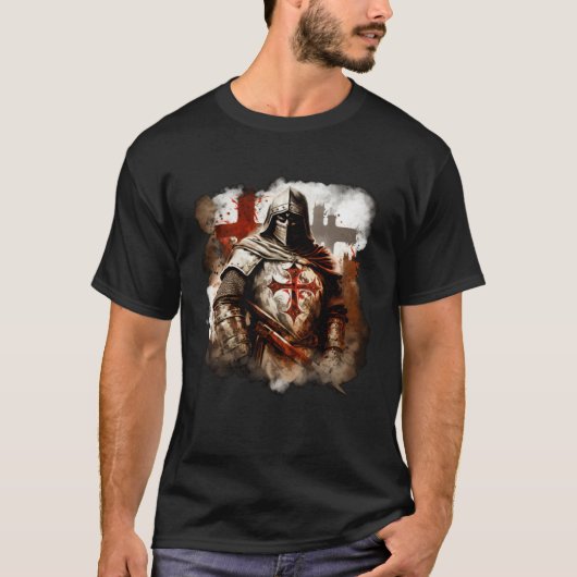 Catholic Templar Knights Medieval T-Shirt (Vorderseite)