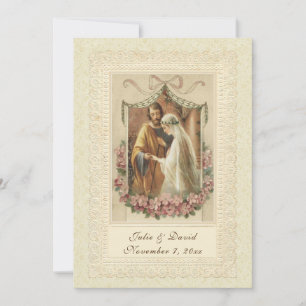 Catholic Vintage Wedding Church/Reception Einladung