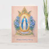 Catholic Virgin Mary Floral Birthday Card Karte (Vorderseite)