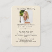 Catholic Virgin Mary Memorial Ivory Prayer Card Visitenkarte (Vorderseite)