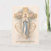 Catholic Virgin Mary Religious Birthday Card Karte (Vorderseite)