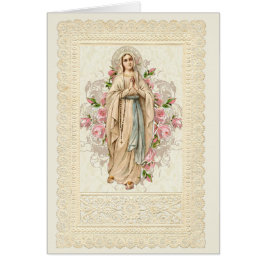 Catholic Virgin Mary Rosary Floral Lace