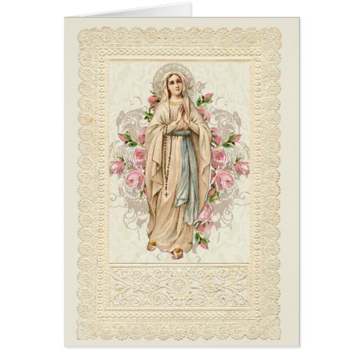 Catholic Virgin Mary Rosary Floral Lace (Vorne)