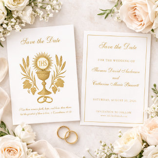 Catholic Wedding Elegant Save the Date