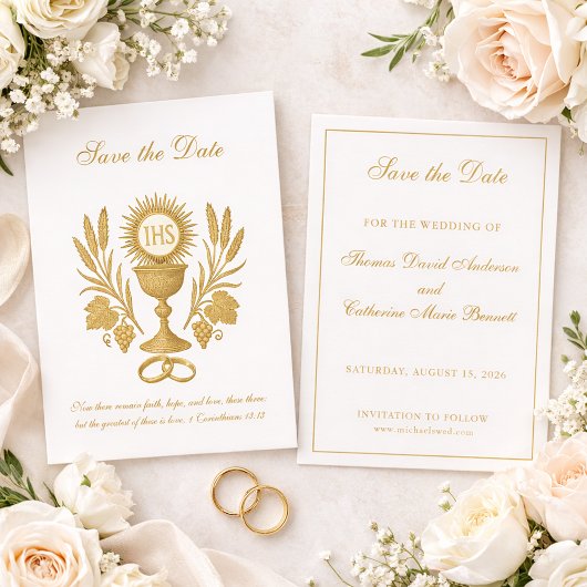 Catholic Wedding Elegant Save the Date