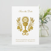 Catholic Wedding Elegant Save the Date (Stehend Vorderseite)