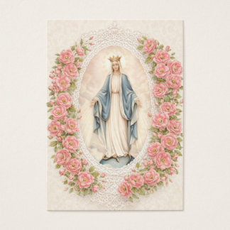 Catholic Wedding Floral Marian Prayer Cards