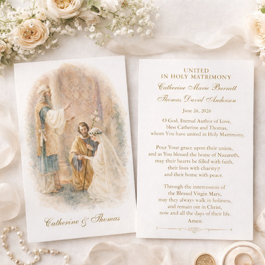 Catholic Wedding Prayer Card Betrothal 