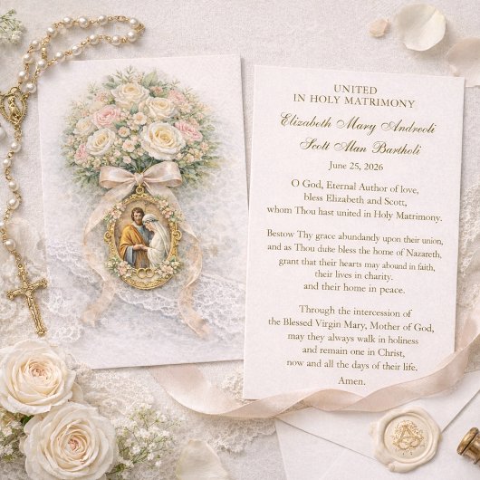 Catholic Wedding Prayer Card Betrothal 