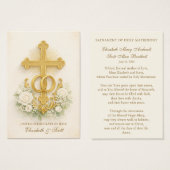 Catholic Wedding Prayer Card Gold Cross (Vorne & Hinten)