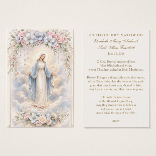 Catholic Wedding Prayer – Our Lady of Grace (Vorne & Hinten)