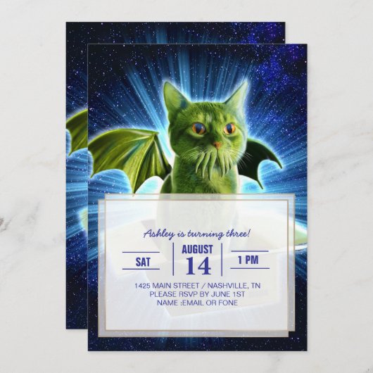 Cathulhu Einladung (Vorne/Hinten)