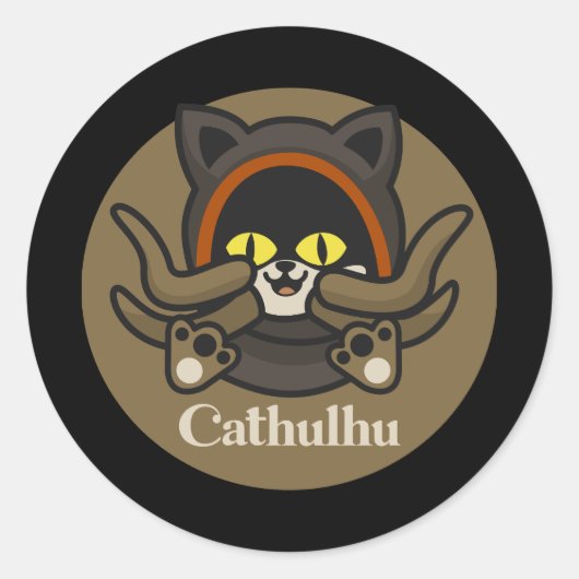 Cathulhu Runder Aufkleber (Vorderseite)