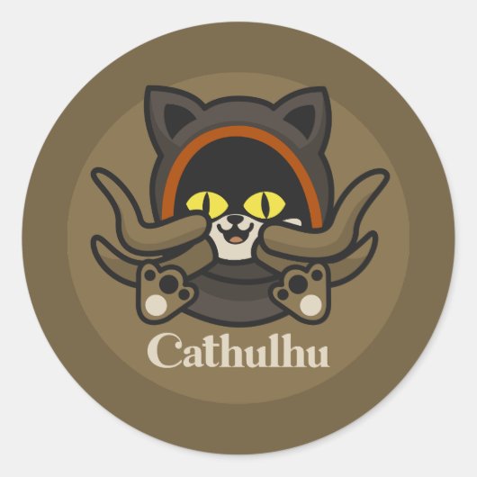 Cathulhu Runder Aufkleber (Vorderseite)