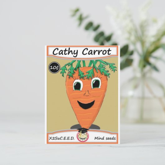 Cathy Carrot Seed Packet 1 Postkarte (Stehend Vorderseite)