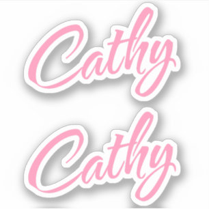 Cathy Decorative Name in Pink x2 Aufkleber