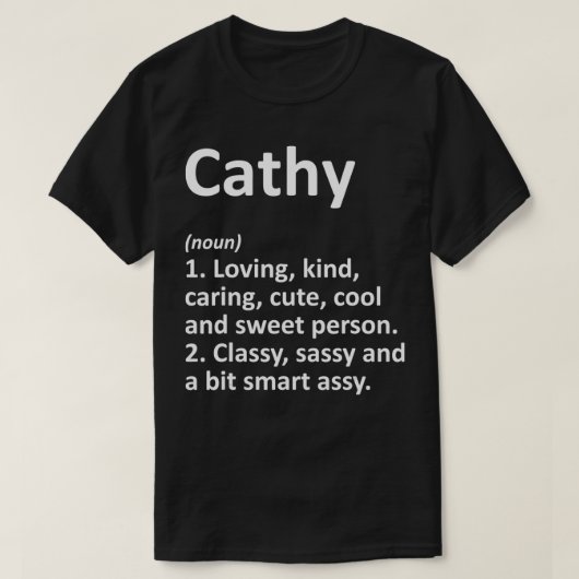 CATHY Definition Personalisiert Name Funny Birthda T-Shirt (Design vorne)