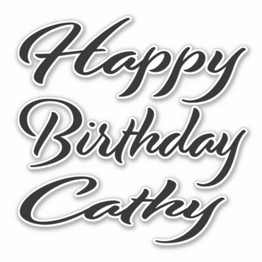 Cathy Name Vorname black Sticker Geburtstag (Vorderseite)