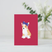 Cathy The Patriotic American 4. Juli Corgi Postkarte (Stehend Vorderseite)