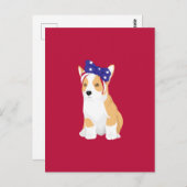Cathy The Patriotic American 4. Juli Corgi Postkarte (Vorne/Hinten)