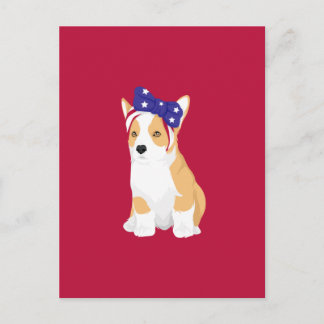 Cathy The Patriotic American 4. Juli Corgi Postkarte