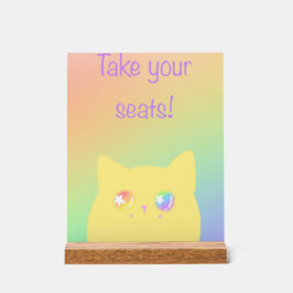 Caticorn acrylic sign for birthday party acrylschild