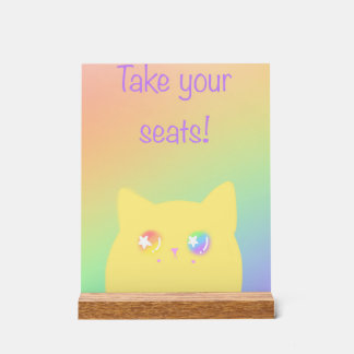 Caticorn acrylic sign for birthday party acrylschild