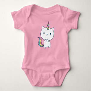 Caticorn Baby Bodysuit Rosa Baby Strampler