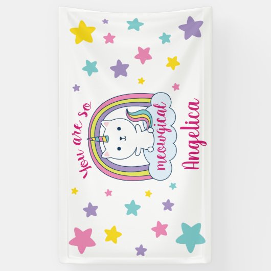 Caticorn | Banner | weiß (Vertikal)