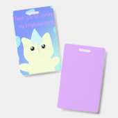 Caticorn  Birthday Favor Bags Ausweis (Vorder- & Rückseite)