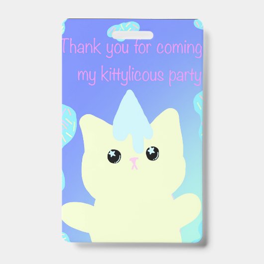 Caticorn  Birthday Favor Bags Ausweis (Vorderseite)