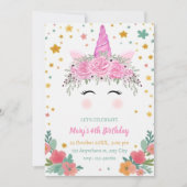 Caticorn Birthday Invitation cati corn invite Einladung (Vorderseite)