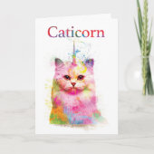 Caticorn Birthday Karte (Vorderseite)