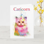 Caticorn Birthday Karte (Gelbe Blume)