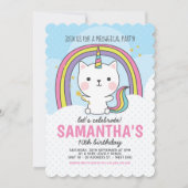 Caticorn Birthday Party Einladung (Vorderseite)