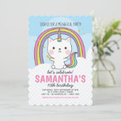 Caticorn Birthday Party Einladung (Stehend Vorderseite)