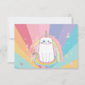Caticorn Cat Meow-Gical Birthday Kid Dankeskarte (Rückseite)