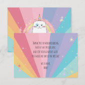 Caticorn Cat Meow-Gical Birthday Kid Dankeskarte (Vorne/Hinten)