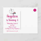 Caticorn | Einladung auf Postkarte | weiß (Rückseite)